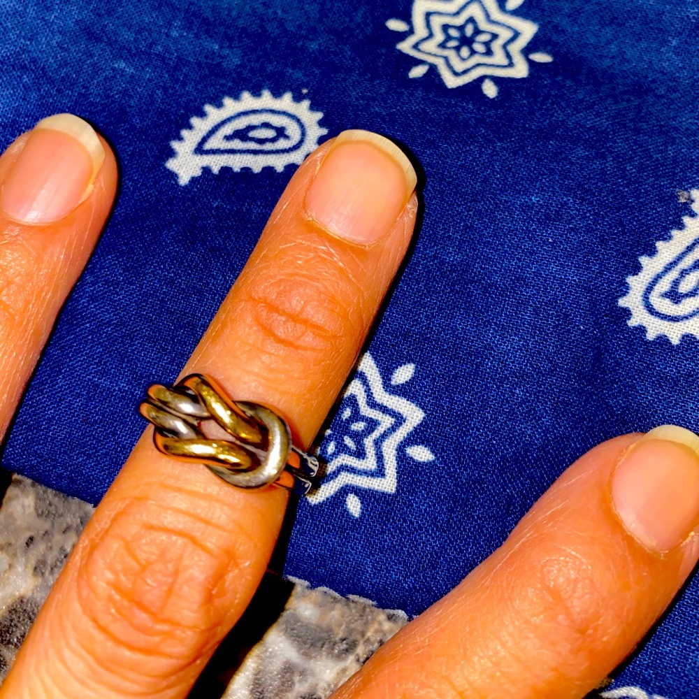 14k gold and silver 925 ring. Size 5